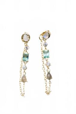 NEW NATIVE GEM women's droplet earrings in paraiba